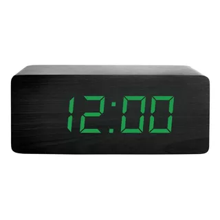 Reloj Despertador Extra Grande Led Digital (fecha/temp)  Color Negro Verde