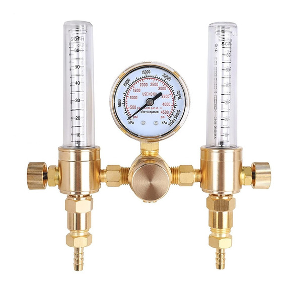 Manómetro Regulador Argón Co2 Doble Flujó 0 A4500psi Cga 580