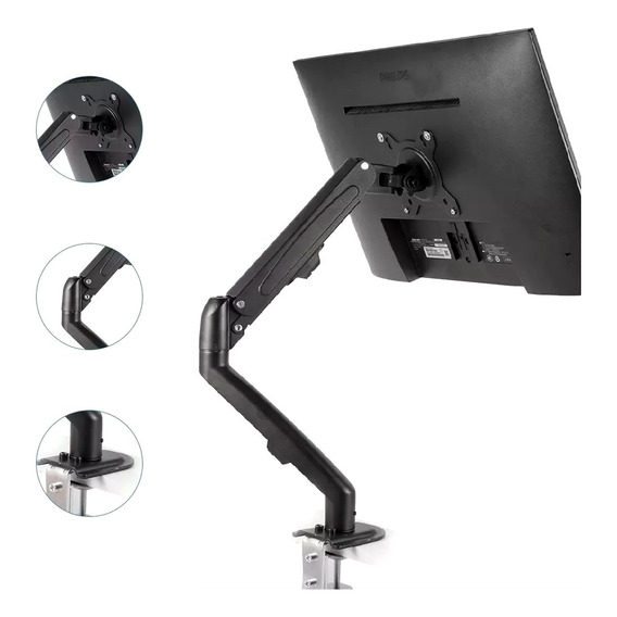 Soporte Giratorio Elevable Para Tv/monitor De 17 A 27 Negro