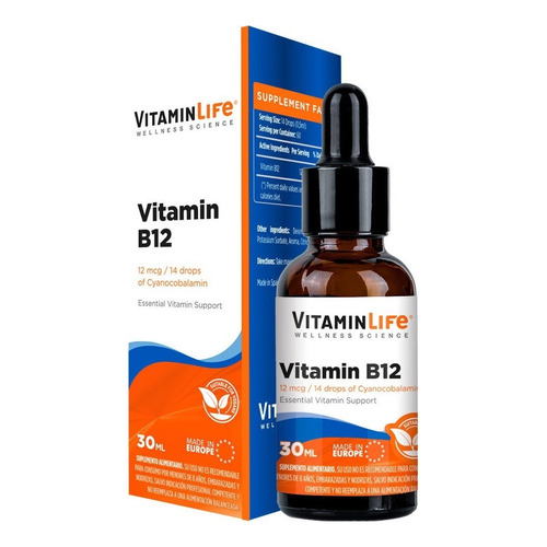 Vitamin B12 (12 Mcg / 14 Drops / 30ml) - Vitamin Life Sabor Sin Sabor