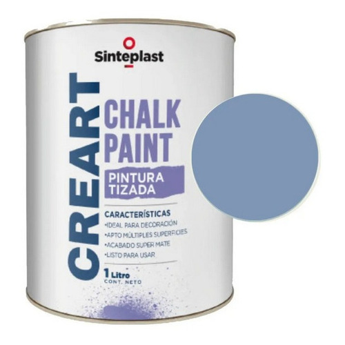 Creart Chalk Pintura A La Tiza Sinteplast 1l LACA MATE AZUL MEDIANOCHE