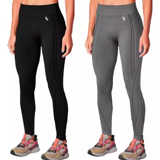 2x Calça Legging Sem Costura Fitness Max Sport - Lupo