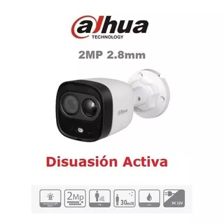 Camara Seguridad Dahua 2mp Disuasivas Pir Sonido Luz - M3k Color Blanco