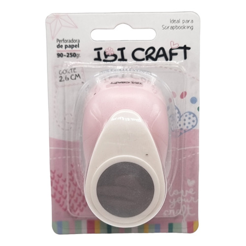 Perforadora Sacabocado Artística Ibi Craft Con Forma 25mm Color Rosa pálido Forma de la perforación Círculo