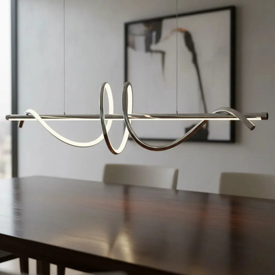 Lampara Colgante Moderno Led Cct Diseño Cromo Ldf40040-c Cromado