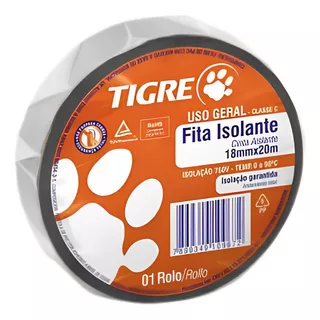 Fita Isolante Tigre Uso Geral 18mmx05m