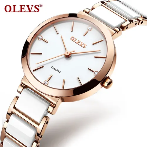 Reloj de cuarzo para mujer con pulsera de cer mica MercadoLibre