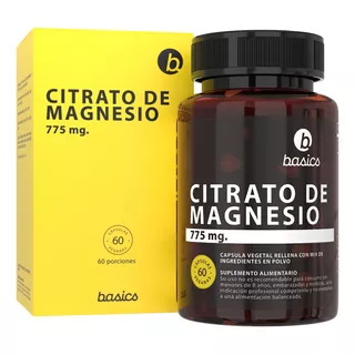 Citrato De Magnesio Quelado 775mg. Premium Basics Nutrition