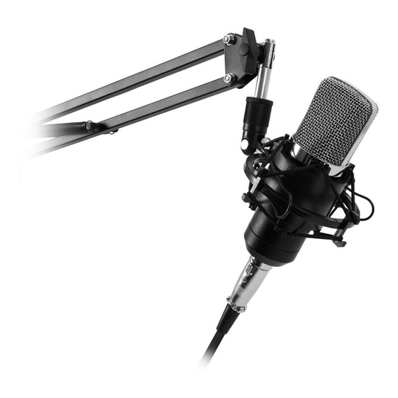 Kit Studio Microphone Con Soporte / Antipop / Stand Philco Color Negro