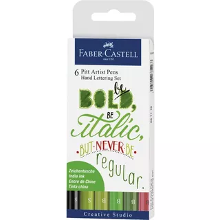 Marcadores Pitt Artist Lettering Jardin Set X 6 Faber Castel