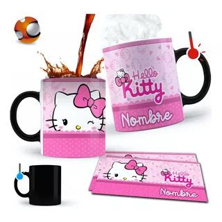 Taza Mágica Personalizada Hello Kitty Con Tu Nombre