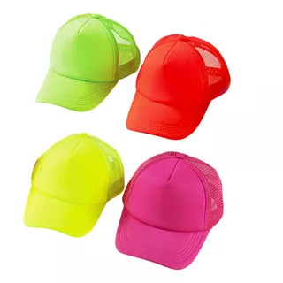 Gorra Visera Trucker Fluo Cap X 10 Gorro Cotillon Fluor