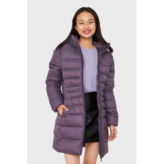 Parka Midi Gorro Polar Morado Nicopoly