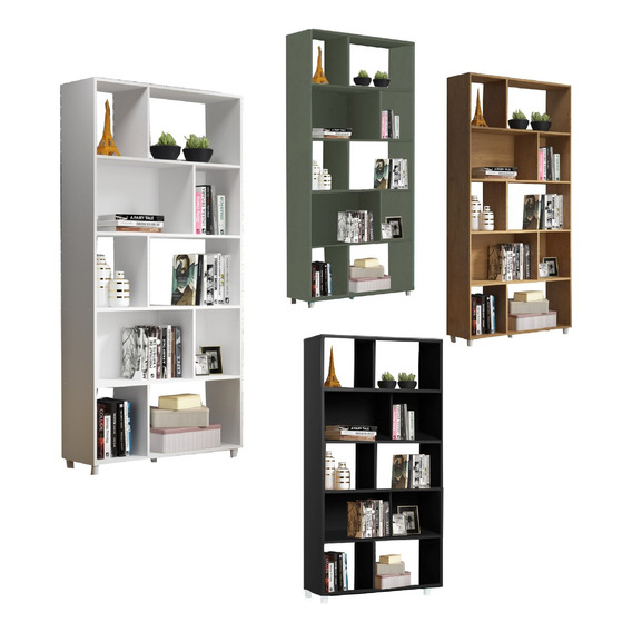 Mueble Estanteria Biblioteca Living Escritorio Oficina LG Color Blanco