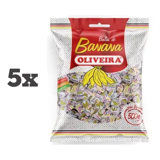 5 Bala De Banana Oliveira 500g - A Melhor!