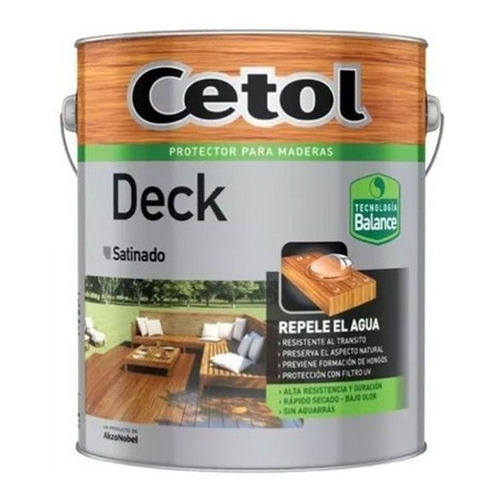 "Cetol Deck Satinado Al Agua 4 L Color Natural