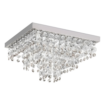 Lampara Plafon Lluvia Cristal 5 Luces Fume Apto Led G9 Pal