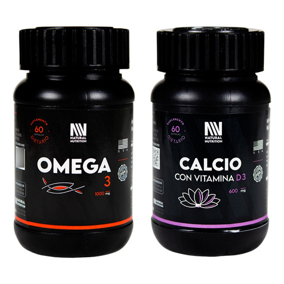 Natural Nutrition Omega 3 + Calcio Vitamina D3 Suplemento