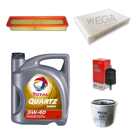 Kit 4 Filtros + 4l Aceite Total 5w40 Renault Clio Mio 1.2