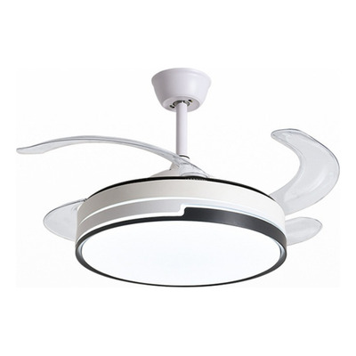 Ventilador De Techo Zenith Negro Retractil Luz Control  1.06 M 50hz/ 60hz Negro Transparente Acrílico 4