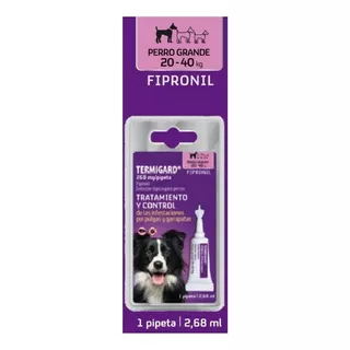 Fipronil Pipeta Perros 20a 40 Kg Antipulgas Y Antigarrapatas Peso Mínimo De La Mascota 20 Kg