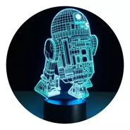 Lámpara Ilusión 3d Star Wars R2-d2 