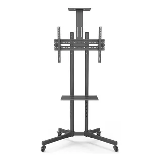 Soporte Rack De Tv T1028t 37 A 70 C Ruedas Y Estante Color Negro