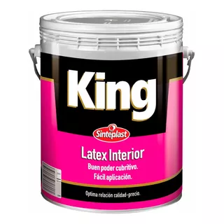 Pintura De Látex Sinteplast King Interior Color Blanco Con Acabado Mate De 20l