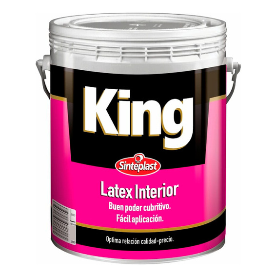 Pintura de látex Sinteplast King Interior color blanco con acabado mate de 20L