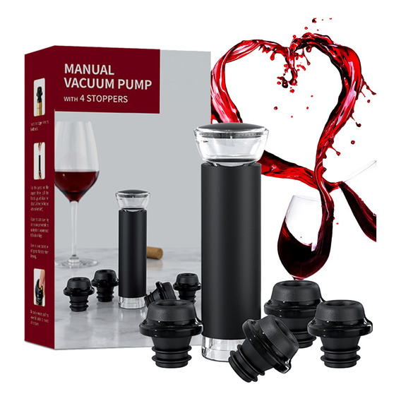 Tapón Set De Vino 4 Tapones Vacío Sellador Bomba Hermetic