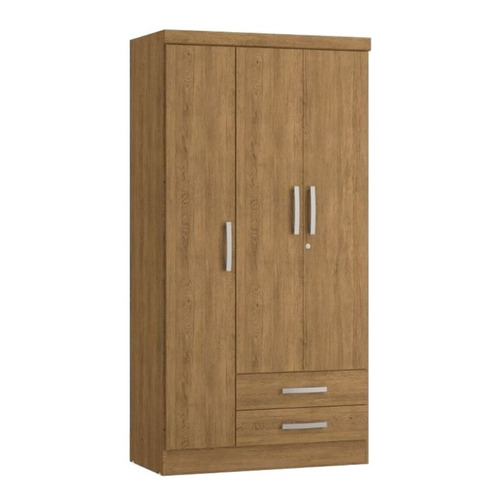 Closet Yardas 3 Puertas - 2 Cajones Modelo S443 Teca Color Nogal