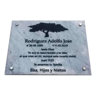 Placa De Marmol Para Funeraria, Cementerio, Lapida 30x30cm.