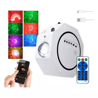 Lampara Velador Proyector Parlante Bluetooth Luz Rgb Control