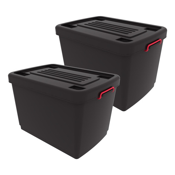 Baul Organizador C/ruedas Heavy Box 95 Lts Gardenlife X2