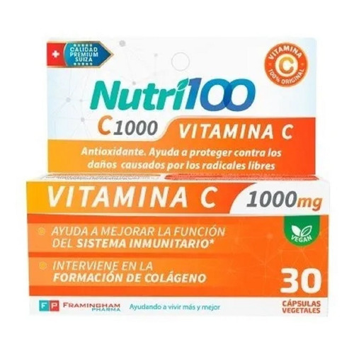 Nutri100 C1000 Vitamina C 1000 Mg X 30 Cápsulas