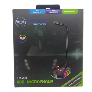 Micrófono Usb Rgb Pedestal Halion Para Pc Laptop Tm 200b