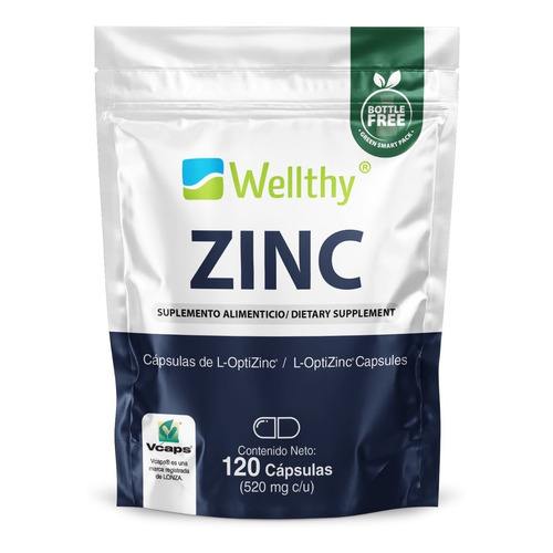 Wellthy Zinc 520 Mg 120 Cap Sabor Neutro