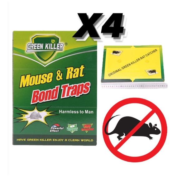 X4 Trampa Adhesiva Pegamento Para Atrapar Rohedores Insectos