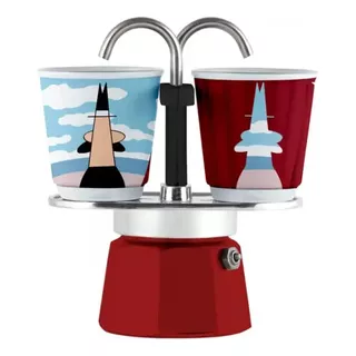 Set Mini Cafetera Express Bialetti Magritte 2 Pocillos
