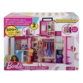 Barbie Dream Closet 36 Piezas 2 Niveles 4 Cambios De Ropa