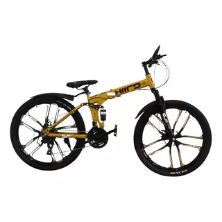 Bicicleta De Montaña Plegable Rodada 26 Con Velocidades Color Amarillo Tamaño Del Cuadro Grande