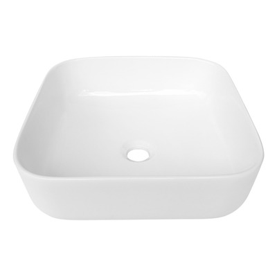 Lux Sany T423 Lavabo Cerámico Blanco Cuadrado Sobreponer