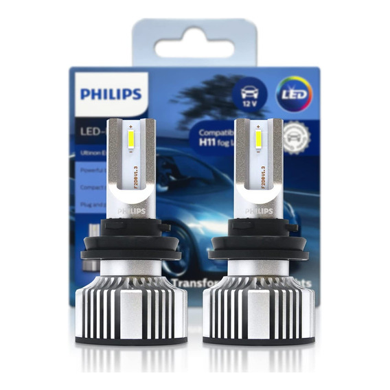  Philips Focos Led H11 Ultinon Essential 200% + Luz 6500°k
