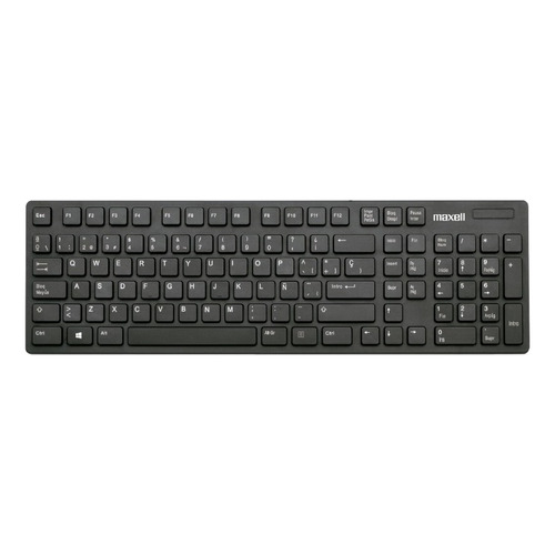 Teclado Inalambrico Maxell Slim 2.4ghz Receptor Usb Español Color del teclado Negro