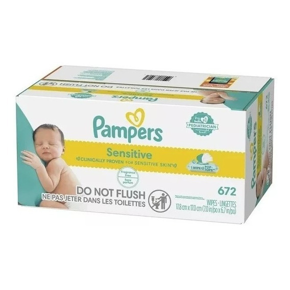 Toallas Húmedas Pampers Sensitive Baby Wipes Caja 672 Pza. 