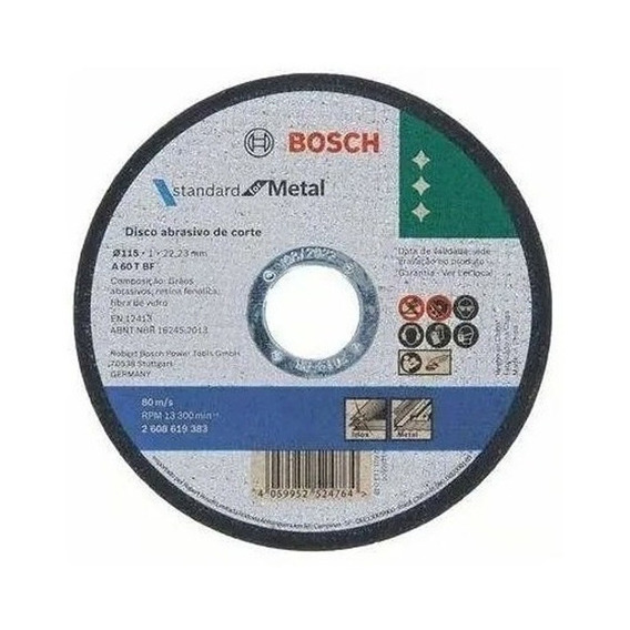 Disco De Corte Bosch Metal Acero Inoxidable 4 1/2 100 Pzas