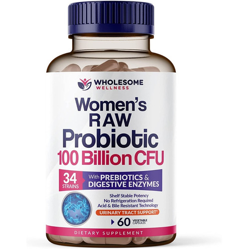 Suplemento en cápsula Wholesome Wellness  Premium Wome´s raw probiotic 100 billion CFU probioticos en frasco 60 un