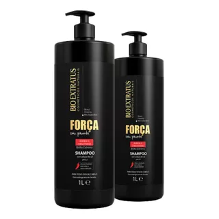  Kit Shampoo, Condicionador Força Com Pimenta Bio Extratus 1l