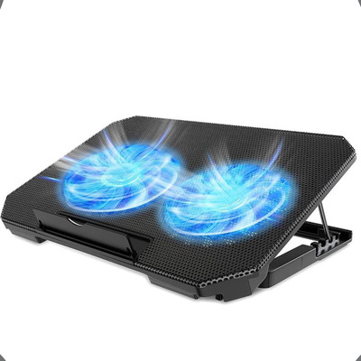 Suporte Notebook Com 2 Cooler Ventoinhas Base Mesa Led