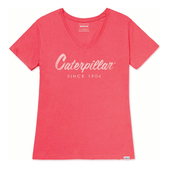 Remera Caterpillar Cat Script V Neck Te Cranberry-bone Dama